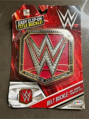 WWE Women's Champion Red and Gold Clip-On Belt Buckle